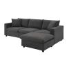 [VIDEO provided] [New] 100.4*64.6" Modern Sectional Sofa,L-shaped Couch Set with 2 Free pillows,4-seat Polyester Fabric Couch Set with Convertible Ott