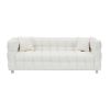 Beige White and teddy plush sofa 80 inch discharge in living room bedroom with two throw pillows hardware foot support