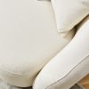 Modern Curved Sofa Mid-Century White Comfy Half Moon Teddy Fabric Couch,101" Upholstered with 4 Throw Pillows for Living Room