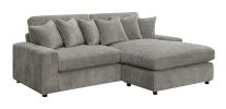 ACME Tavia Sectional Sofa w/6 Pillows, Gray Corduroy LV01882