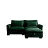 Sectional Sofa Comfy Corduroy Couch for Living Room with Pillows and Round Armrests, Modern Corduroy Sofa Sleeper Deep Couches with Storage Ottoman (G