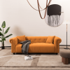 WKS12 Retro medieval style sofa, orange, full installation only needs to install feet can be used, with 2 throw pillows