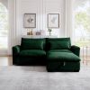 Sectional Sofa Comfy Corduroy Couch for Living Room with Pillows and Round Armrests, Modern Corduroy Sofa Sleeper Deep Couches with Storage Ottoman (G