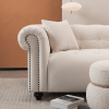 WKS12 Vintage medieval style sofa, white, complete only need to install feet can use it, with 2 throw pillows