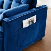 55.1-inch 3-in-1 convertible sofa bed, modern velvet double sofa Futon sofa bed with adjustable back, storage bag and pillow, for living room, bedroom