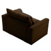 Brown Corduroy Deep Seat Single Sofa Accent Chair,Deep Seat Couch with Waist Pillow for Living Room/Apartment/Office