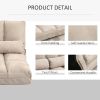 HOMCOM Convertible Floor Sofa Chair, Folding Couch Bed, Guest Chaise Lounge with 2 Pillows, Adjustable Backrest and Headrest, 40.25" L, Beige