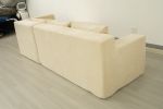 (Video)Compressed Modern Modular Sectional Sofa, L-Shaped Couch Minimalist 2 Pieces Cloud Couch foam Sofa with Pillows for Living Room Apartment, No A