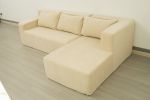 (Video)Compressed Modern Modular Sectional Sofa, L-Shaped Couch Minimalist 2 Pieces Cloud Couch foam Sofa with Pillows for Living Room Apartment, No A
