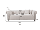 WKS12 Vintage medieval style sofa, white, complete only need to install feet can use it, with 2 throw pillows
