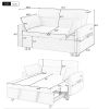 55.1" Pull Out Sleep Sofa Bed Loveseats Sofa Couch with Adjsutable Backrest, Storage Pockets, 2 Soft Pillows, USB Ports for Living Room, Bedroom, Apar