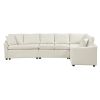 124.8"L-shaped Sofa Convertible Sofa Bed Pull Out Sofa Sleeper with Two Back Pillows, Two USB Ports and Two Power Sockets for Living Room, Beige(Old S