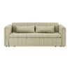 3 in 1 Pull-Out Bed Sleeper, Modern Upholstered 3 Seats Lounge Sofa & Couches with Rolled Arms Decorated with Copper Nails , Convertible Futon 3 Seats