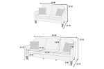 2pc Sofa Set Sofa And Loveseat Living Room Furniture Navy Blended Chenille Cushion Couch w Pillows