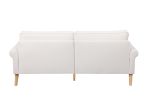 Living Room Sofa,3-Seater Sofa , with Copper Nail on Arms ,Three Pillow,White