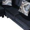 [VIDEO provided] [New] 110*85" Modern U Shape Sectional Sofa, Velvet Corner Couch with Lots of Pillows Included,Elegant and functional indoor furnitur