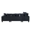 [VIDEO provided] [New] 110*85" Modern U Shape Sectional Sofa, Velvet Corner Couch with Lots of Pillows Included,Elegant and functional indoor furnitur
