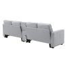 [VIDEO provided] [New] 114.2" Upholstered Sofa with Console, 2 Cupholders and 2 USB Ports Wired or Wirelessly Charged, Modern Linen Fabric Couches wit