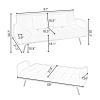 69-inch grey sofa bed with adjustable sofa teddy fleece 2 throw pillows