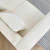 81 Inch Oversized 3 Seater Sectional Sofa, Living Room Comfort Fabric Sectional Sofa - Deep Seating Sectional Sofa, Soft Sitting with 3 Pillows for Li