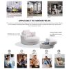 [Video] Welike Swivel Accent Barrel Modern Sofa Lounge Club Big Round Chair with Storage Ottoman TEDDY Fabric for Living Room Hotel with Pillows. *2PC