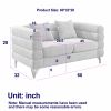 60Inch Oversized 2 Seater Sectional Sofa, Living Room Comfort Fabric Sectional Sofa-Deep Seating Sectional Sofa, Soft Sitting with 2 Pillows for Livin