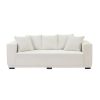 88.97'' Mid Century Modern Upholstered Sofa with 5 Matching Toss Pillows, Including bottom frame,Comfy Couches for Living Room, Bedroom, Apartment and