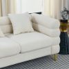 81 Inch Oversized 3 Seater Sectional Sofa, Living Room Comfort Fabric Sectional Sofa - Deep Seating Sectional Sofa, Soft Sitting with 3 Pillows for Li