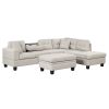 105" Modern Sectional Sofa with Storage Ottoman, L-Shape Couch with 2 Pillows and Cup Holder,Sectional Sofa with Reversible Chaise for Living Room,Lig