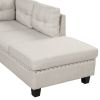 105" Modern Sectional Sofa with Storage Ottoman, L-Shape Couch with 2 Pillows and Cup Holder,Sectional Sofa with Reversible Chaise for Living Room,Lig