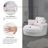 [Video] Welike Swivel Accent Barrel Modern Sofa Lounge Club Big Round Chair with Storage Ottoman TEDDY Fabric for Living Room Hotel with Pillows. *2PC
