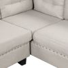 105" Modern Sectional Sofa with Storage Ottoman, L-Shape Couch with 2 Pillows and Cup Holder,Sectional Sofa with Reversible Chaise for Living Room,Lig