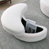 [Video] Welike Swivel Accent Barrel Modern Sofa Lounge Club Big Round Chair with Storage Ottoman TEDDY Fabric for Living Room Hotel with Pillows. *2PC