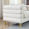 81 Inch Oversized 3 Seater Sectional Sofa, Living Room Comfort Fabric Sectional Sofa - Deep Seating Sectional Sofa, Soft Sitting with 3 Pillows for Li