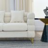 81 Inch Oversized 3 Seater Sectional Sofa, Living Room Comfort Fabric Sectional Sofa - Deep Seating Sectional Sofa, Soft Sitting with 3 Pillows for Li