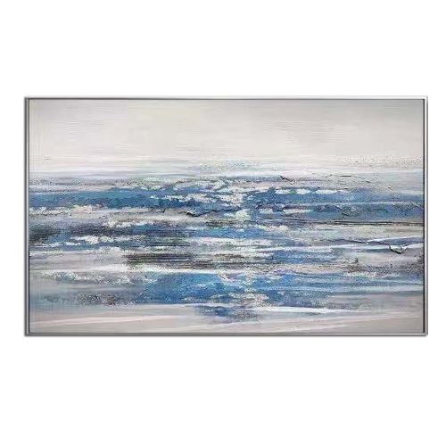Blue Modern Style Abstract Wall Poster Nordic Canvas Oil Painting Contemporary Art Decoration Picture For Living Room Decor