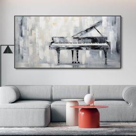 Hand Painted Large Original Piano Oil Painting Abstract High Quality Grey Wall Art Contemporary Artwork Modern Texture Living Room Deco Customizable G (Style: 1, size: 70x140cm)