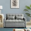 Modern Velvet Convertible Loveseat Sleeper Sofa Couch with Adjustable Backrest, 2 Seater Sofa With Pull-Out Bed with 2 Lumbar Pillows For Small Living