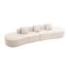 [NEW ARRIVED] [VIDEO PROVIDED] Modern curved combination sofa, terrycloth fabric sofa, minimalist sofa in living room, apartment, no assembly required