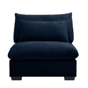 Armless sofa for flexible combination to become 2 seater 3 seater 4 seater sofa; Armless sofa with delicate and soft corduroy fabric, high resilience (Color: as Pic)