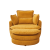 38"W Oversized Swivel Chair with moon storage ottoman for Living Room, Modern Accent Round Loveseat Circle Swivel Barrel Chairs for Bedroom Cuddle Sof