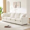 [VIDEO provided] [New] 110*29" Modern Modular Sofa, 4 Seat Chenille Sectional Couch Set with 2 Pillows Included, Freely Combinable Indoor Funiture for