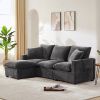[VIDEO provided] [New] 84*57" Modern Modular Sofa, 4 Seat Chenille Sectional Couch Set with 2 Pillows Included, Freely Combinable Indoor Funiture for