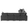 [VIDEO provided] [New] 110*84" Modern U Shape Modular Sofa, 7 Seat Chenille Sectional Couch Set with 2 Pillows Included, Freely Combinable Indoor Funi