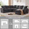 [VIDEO provided] [New] 110*84" Modern U Shape Modular Sofa, 7 Seat Chenille Sectional Couch Set with 2 Pillows Included, Freely Combinable Indoor Funi