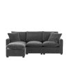 [VIDEO provided] [New] 84*57" Modern Modular Sofa, 4 Seat Chenille Sectional Couch Set with 2 Pillows Included, Freely Combinable Indoor Funiture for