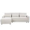 U_STYLE L-shaped Modular Sectional Sofa with Removable Back Cushions and 3 Pillows, Suitable for Living rooms, Offices, and Apartments
