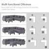 [New]87" Modern Sectional Sofa with coffee table,6-Seat Couch Set with Storage Ottoman,Various Combinations,L-Shape Indoor Furniture with Unique Armre