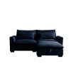 Sectional Sofa Comfy Corduroy Couch for Living Room with Pillows and Round Armrests, Modern Corduroy Sofa Sleeper Deep Couches with Storage Ottoman (B