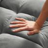 Modern Velvet Convertible Loveseat Sleeper Sofa Couch with Adjustable Backrest, 2 Seater Sofa With Pull-Out Bed with 2 Lumbar Pillows For Small Living